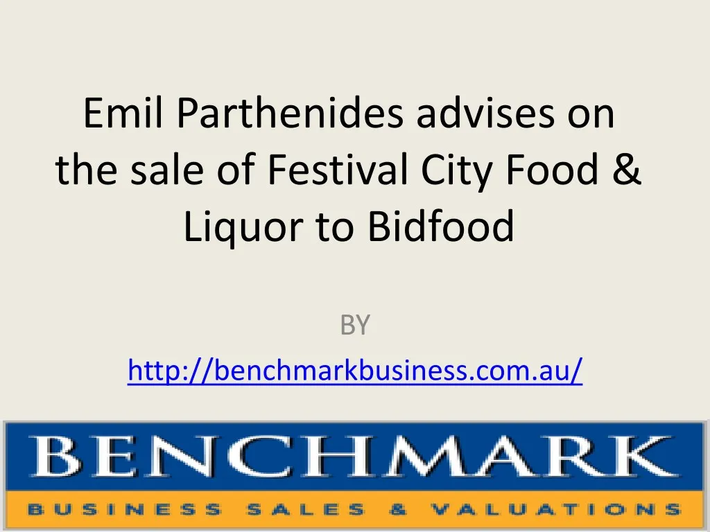 emil parthenides advises on the sale of festival