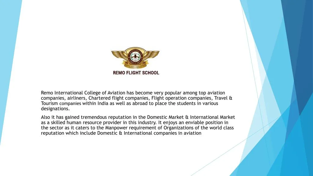 remo international college of aviation has become