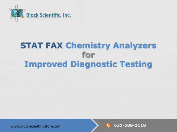 STAT FAX Chemistry Analyzers for Improved Diagnostic Testing