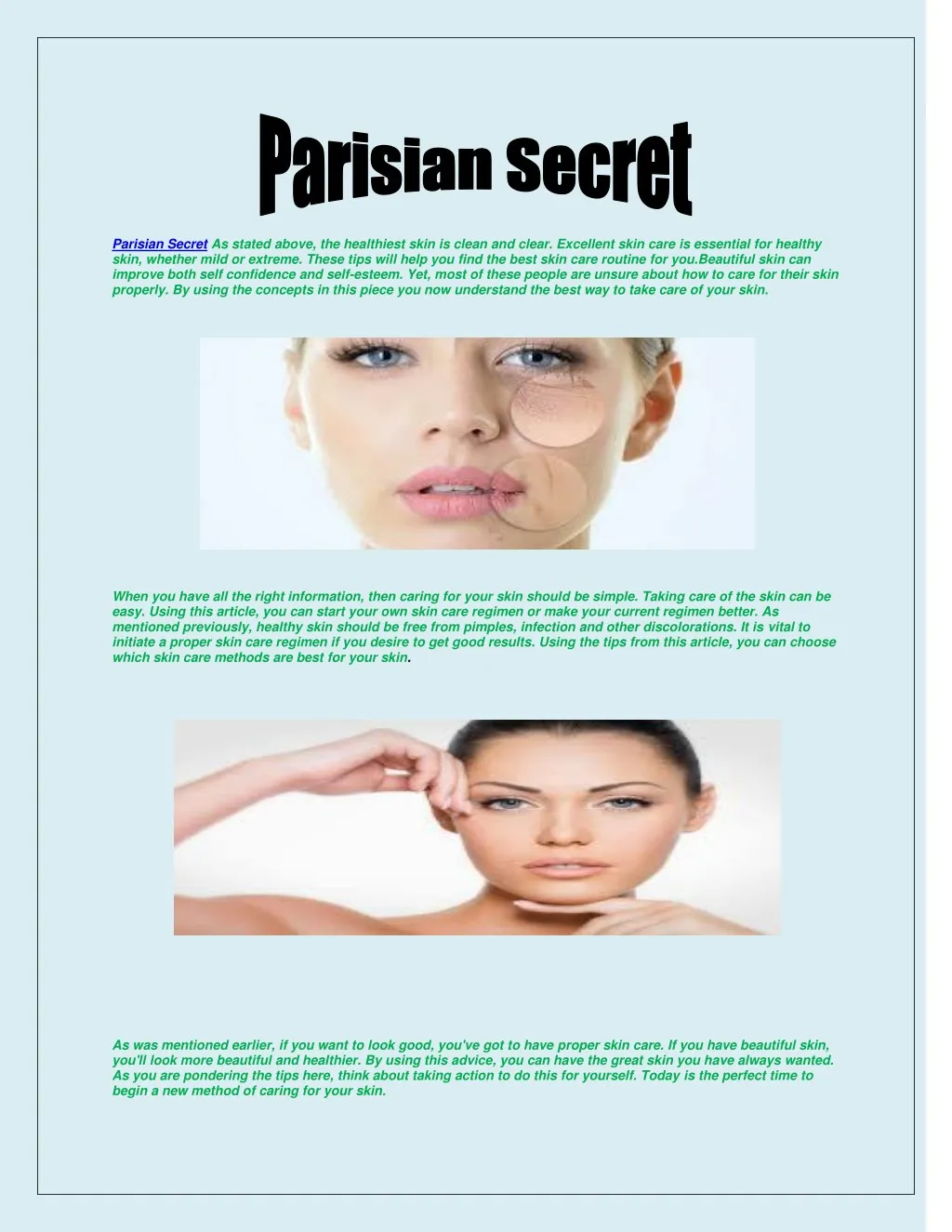 parisian secret as stated above the healthiest