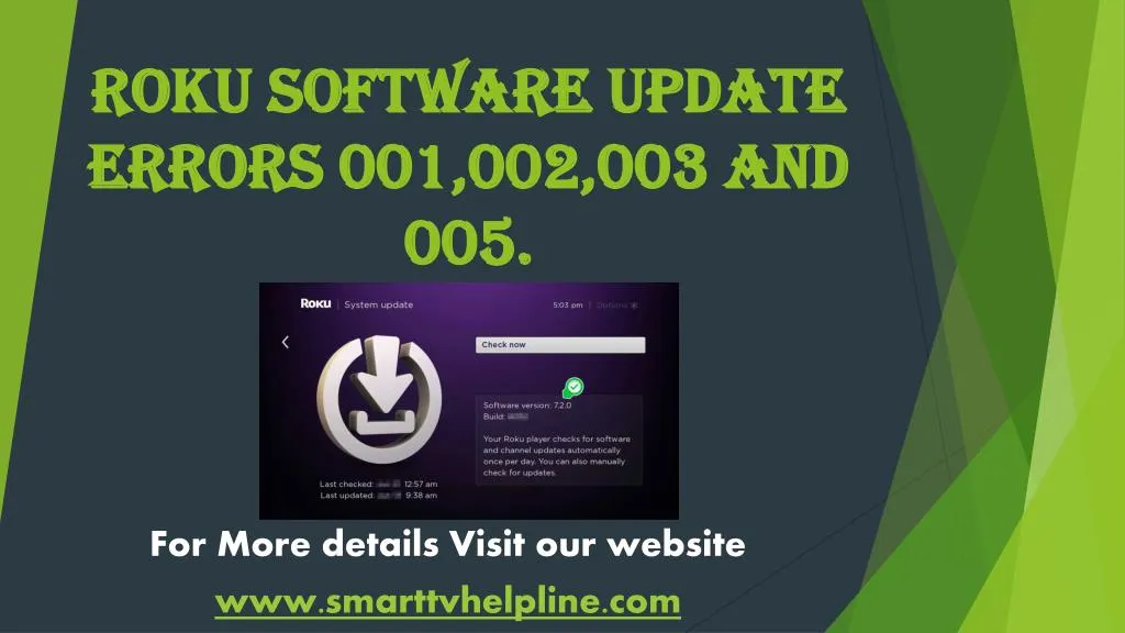 roku software update errors 001 002 003 and 005