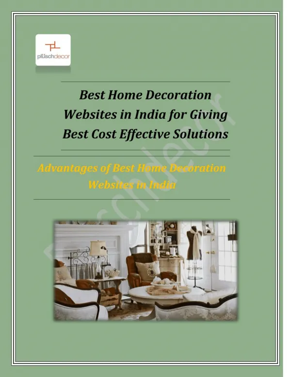 Best Home Decoration Websites in India for Giving Best Cost Effective Solutions