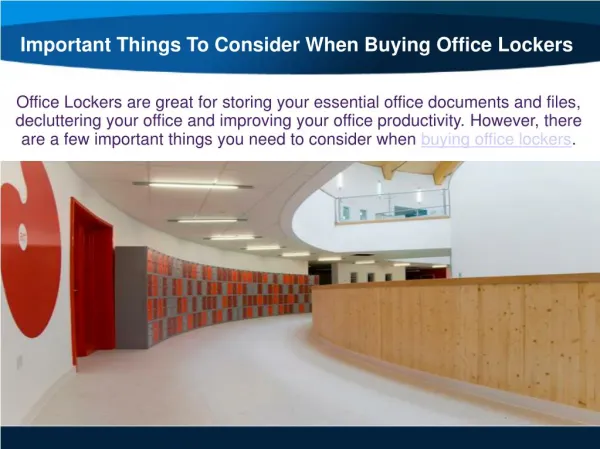 Important things to consider when buying office lockers