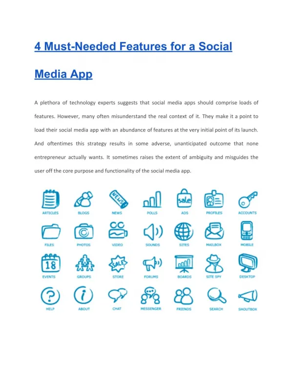 4 Must-Needed Features for a Social Media App