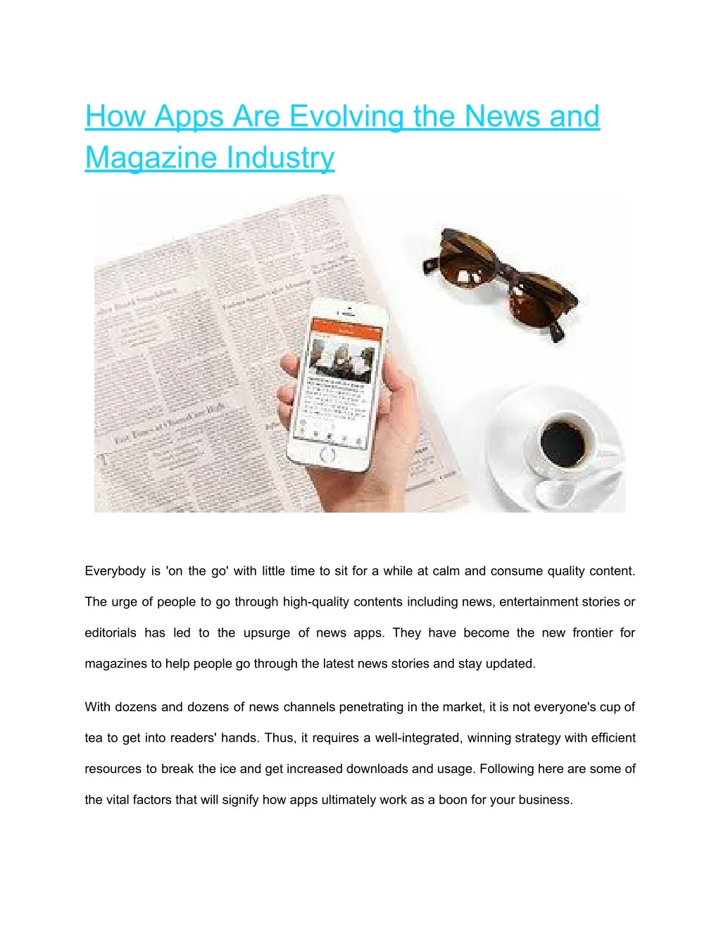 how apps are evolving the news and magazine