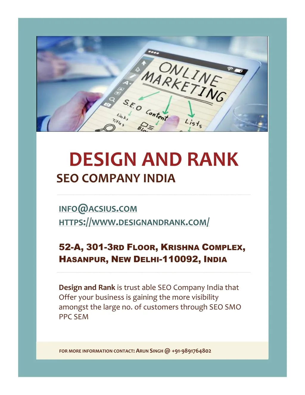design and rank seo company india