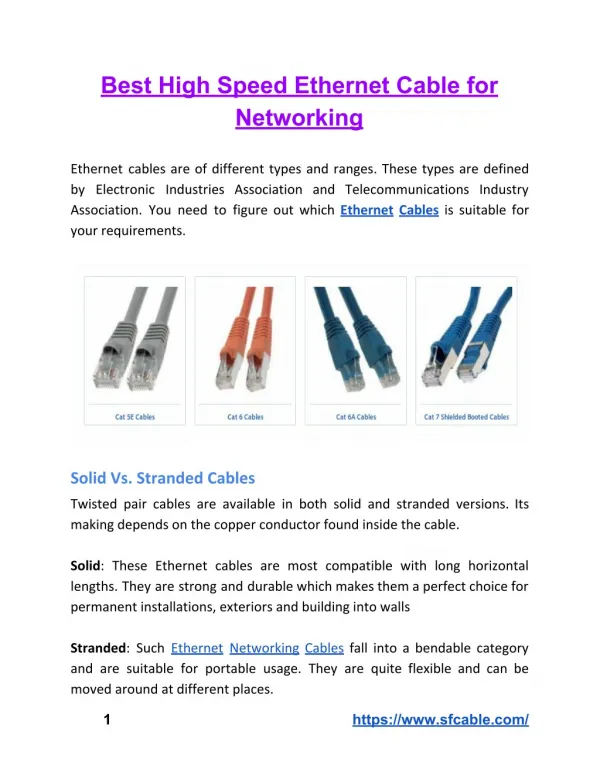 Best High Speed Ethernet Cable for Networking