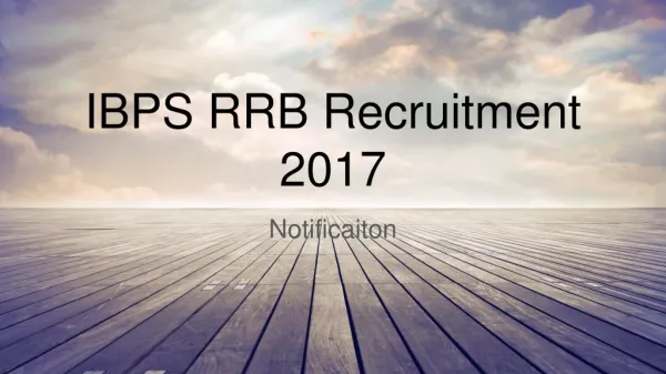 IBPS RRB Recruitment 2017 Notification
