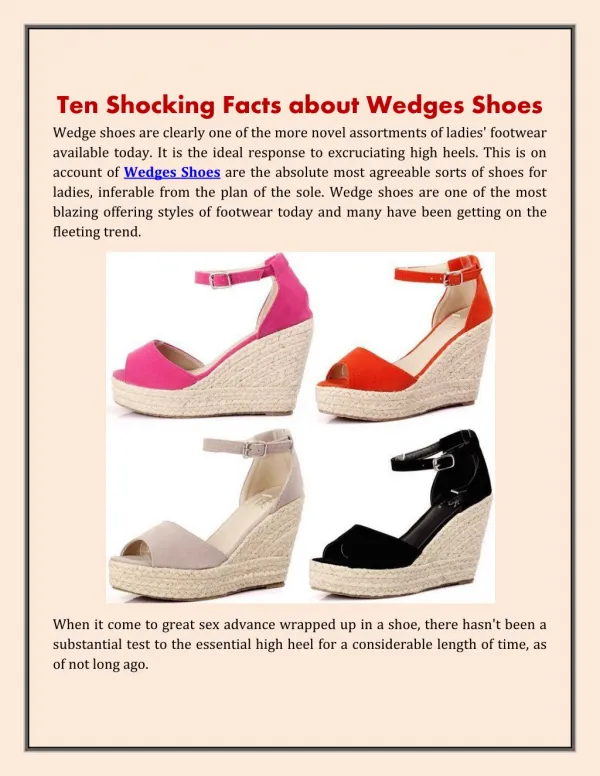Ten Shocking Facts about Wedges Shoes
