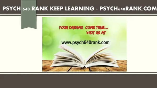 PSYCH 640 RANK Keep Learning /psych640rank.com