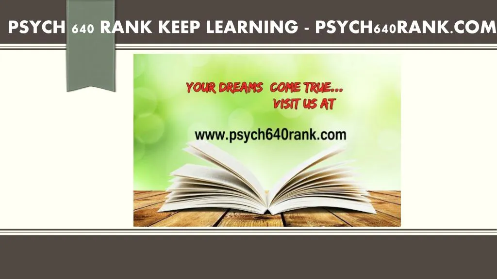 psych 640 rank keep learning psych640rank com