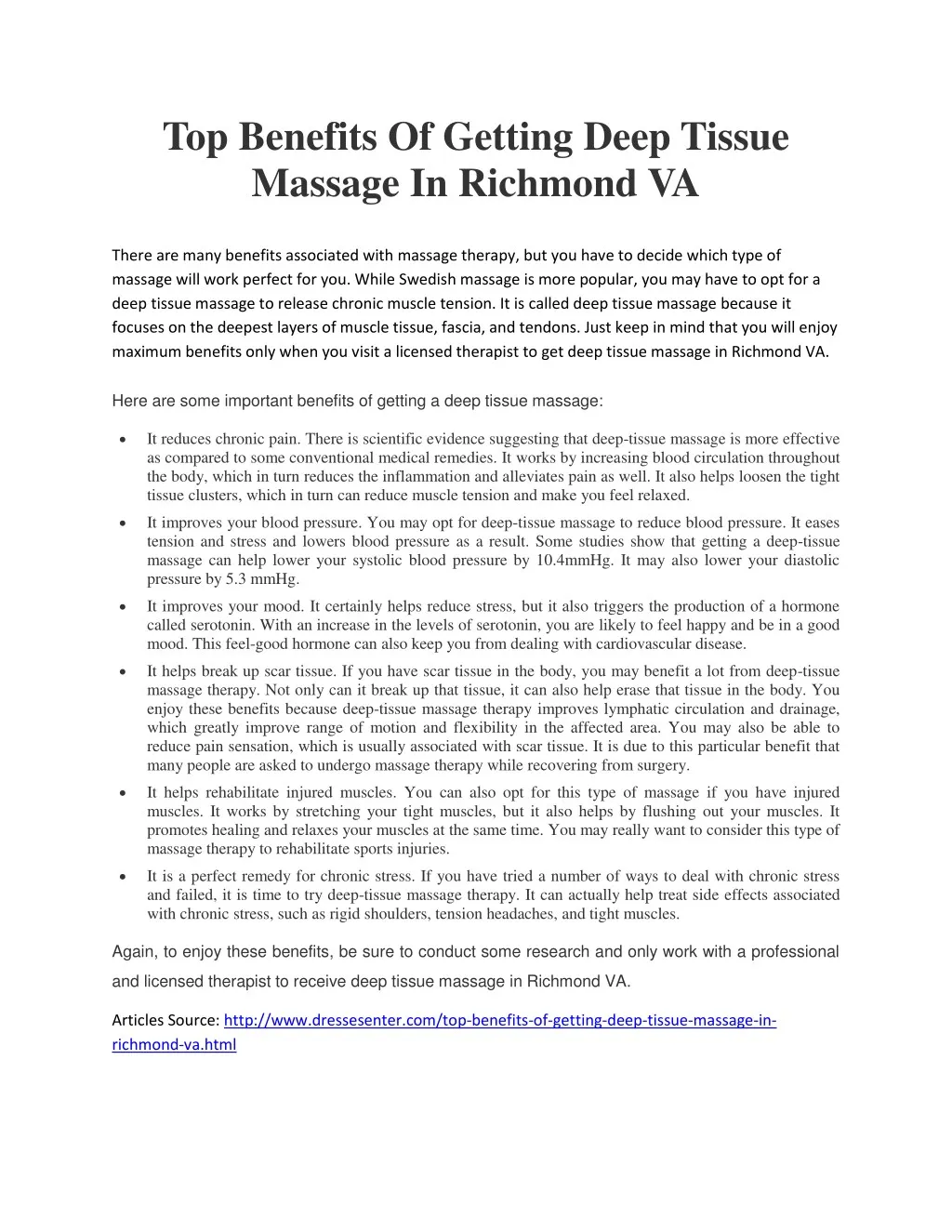 top benefits of getting deep tissue massage