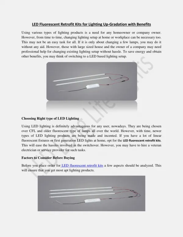 LED Fluorescent Retrofit Kits - Upgrade your Old Fluorescent Lights Today