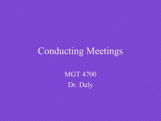 Conducting Meetings