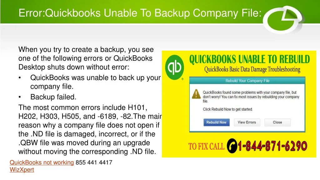 error quickbooks unable to backup company file