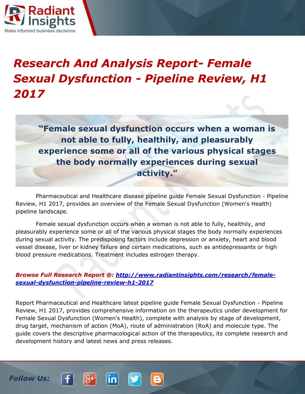 research and analysis report female sexual