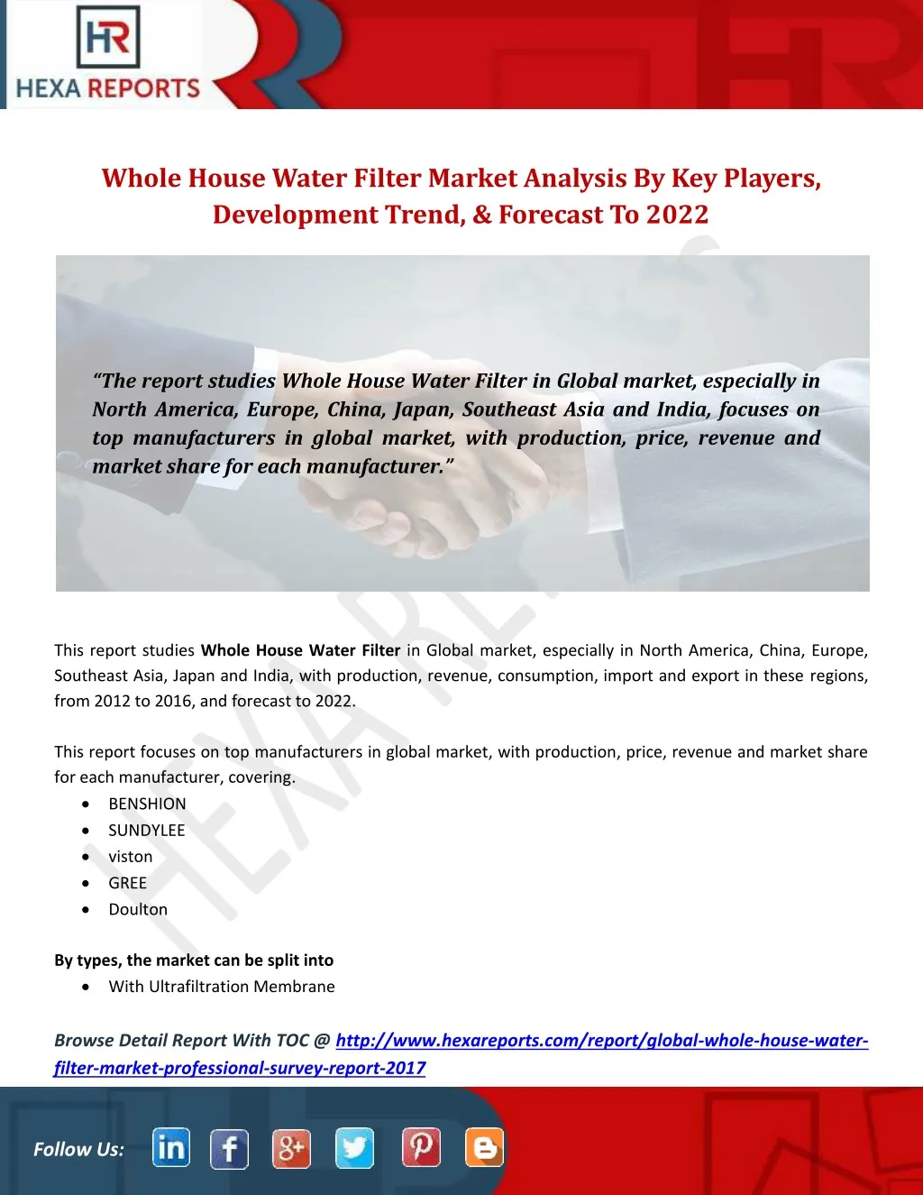 whole house water filter market analysis