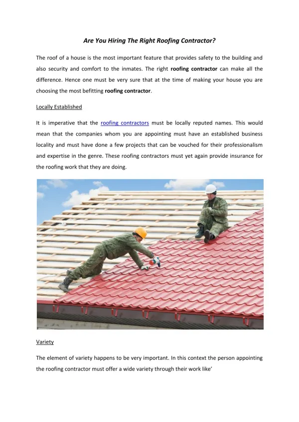 Tips To Hiring Fine Roofing Contractor