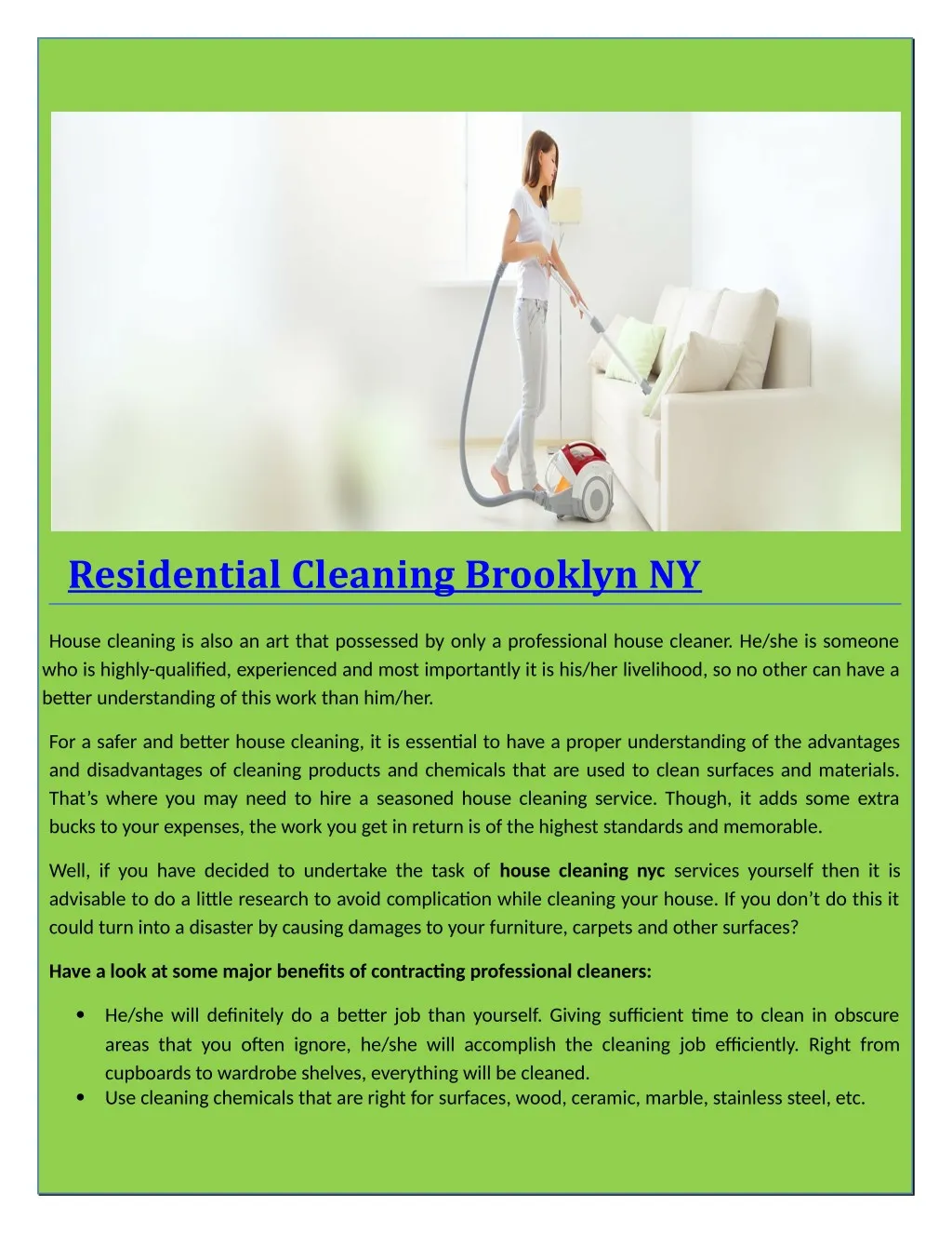 residential cleaning brooklyn ny