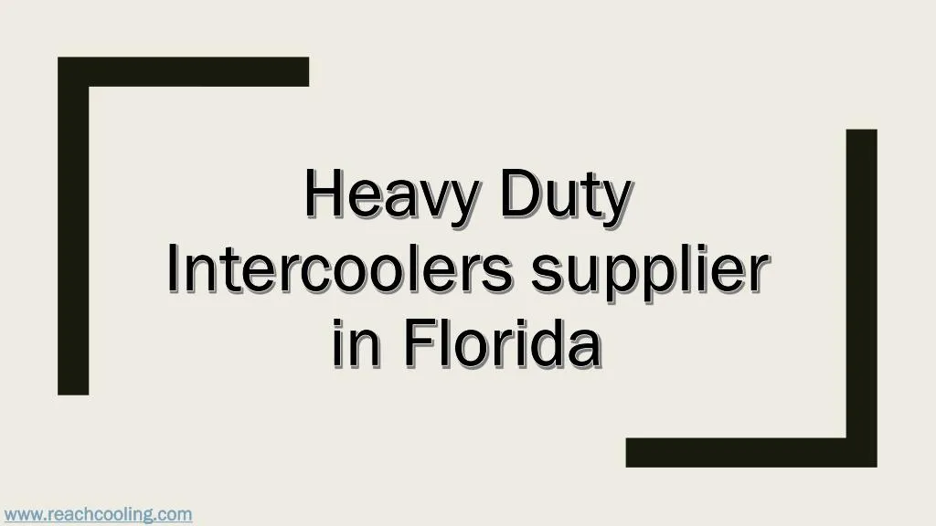 heavy duty intercoolers supplier in florida