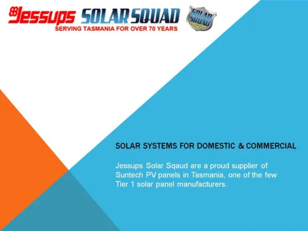 Suntech PV solar systems in Tasmania