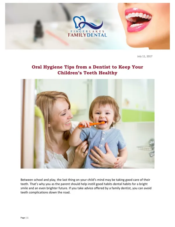 Oral Hygiene Tips from a Dentist to Keep Your Children’s Teeth Healthy