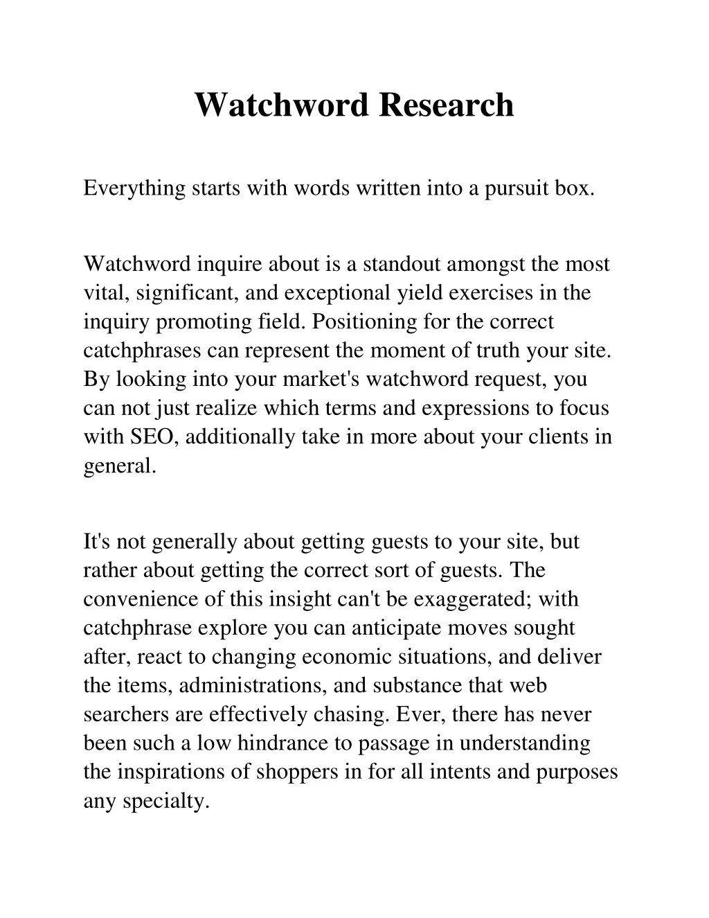 watchword research