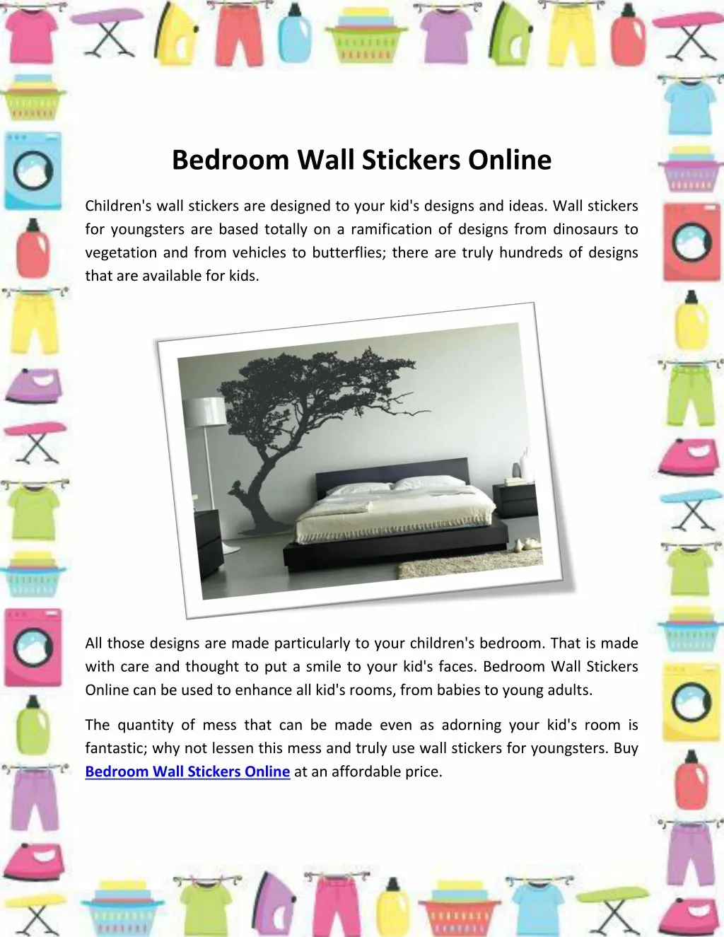 bedroom wall stickers online