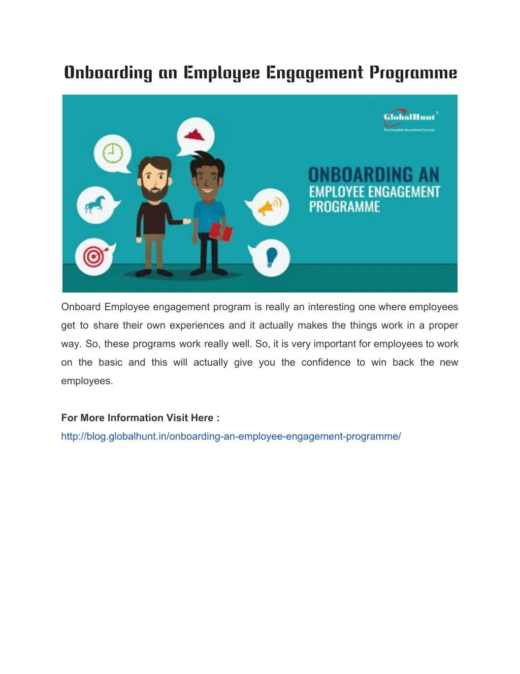 onboarding an employee engagement programme
