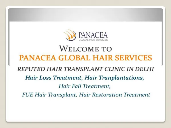 Hair Fall Treatment in Delhi - Panacea Global Hair Services