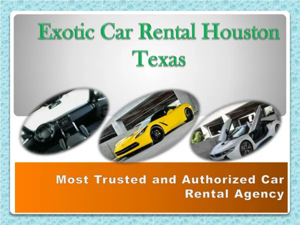 Exotic Car Rental Houston Texas