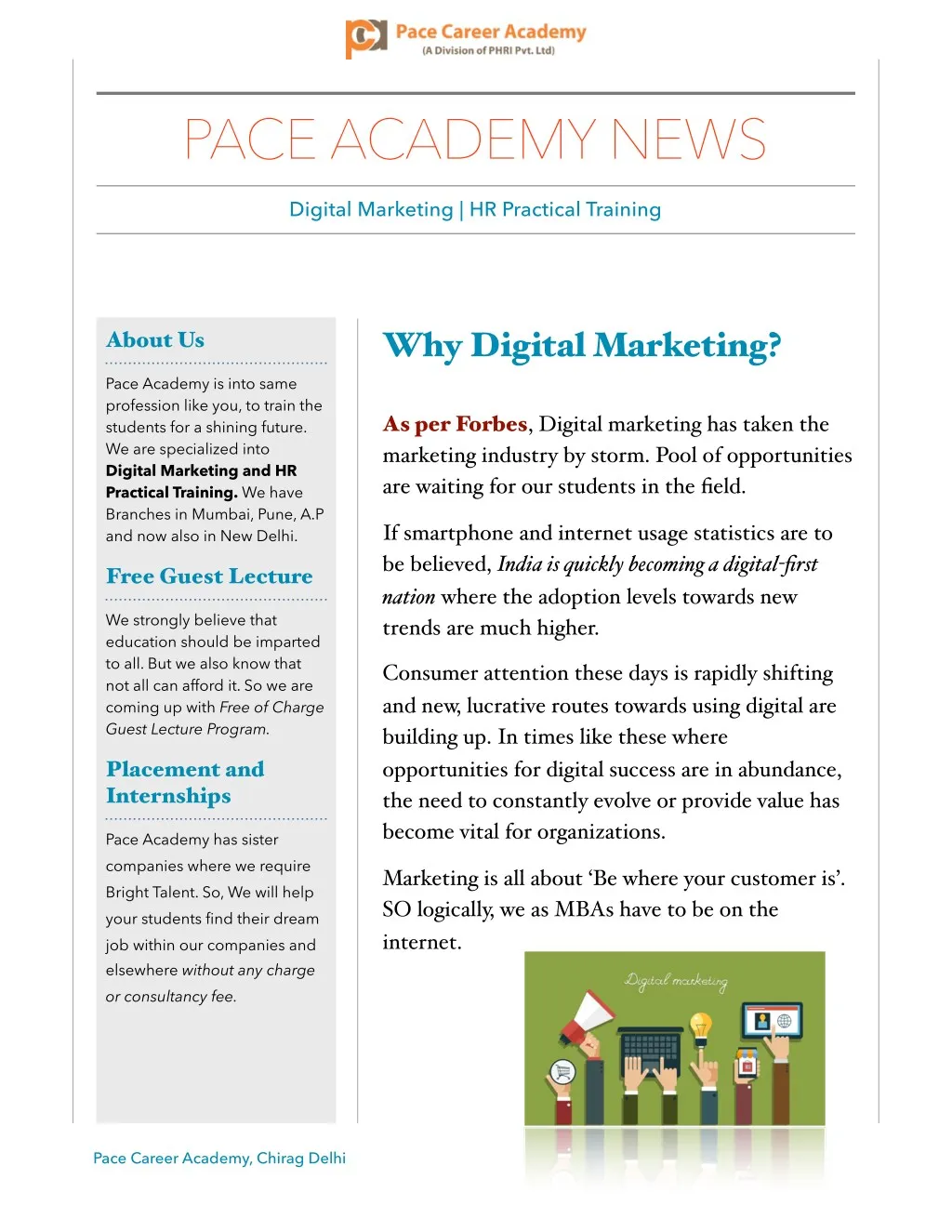 pace academy news digital marketing hr practical