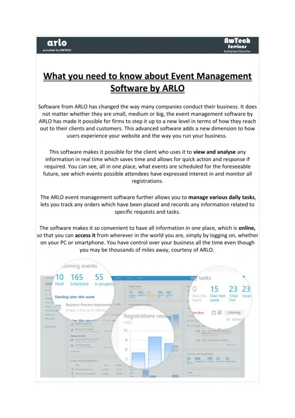 What you need to know about Event Management Software by ARLO – Nwtech-Services