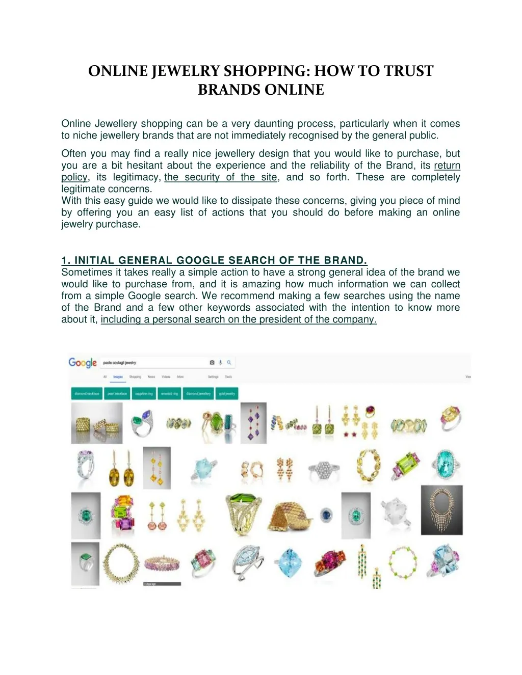 online jewelry shopping how to trust brands