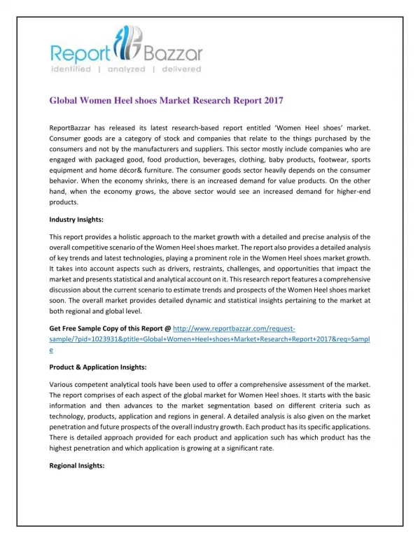 Global Women Heel shoes Market Research Report 2017