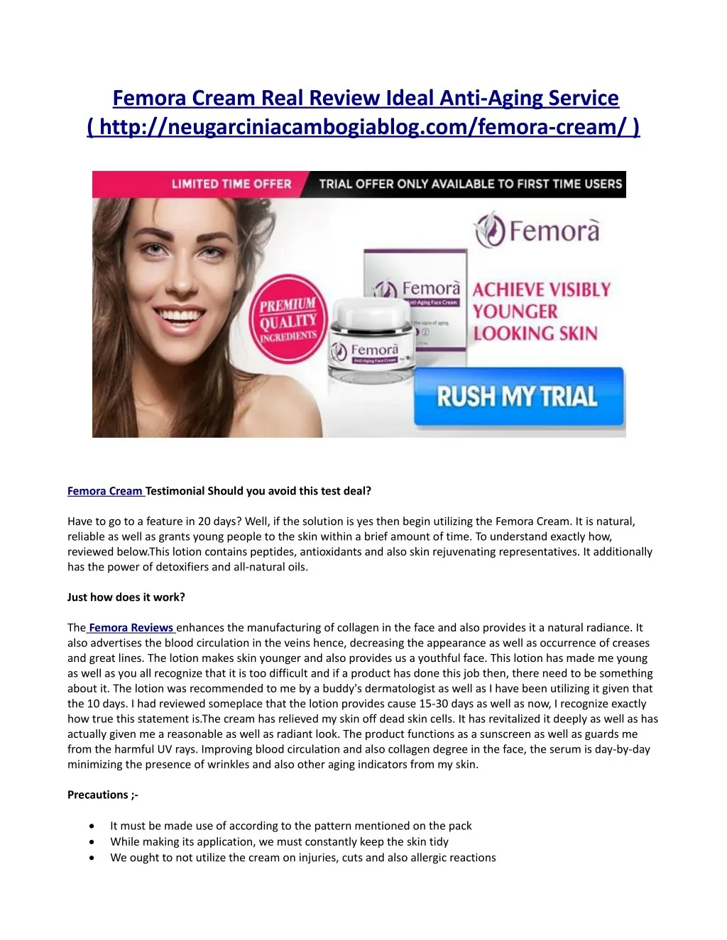 femora cream real review ideal anti aging service