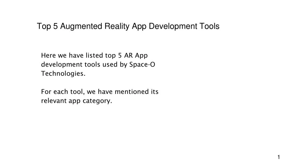 top 5 augmented reality app development tools