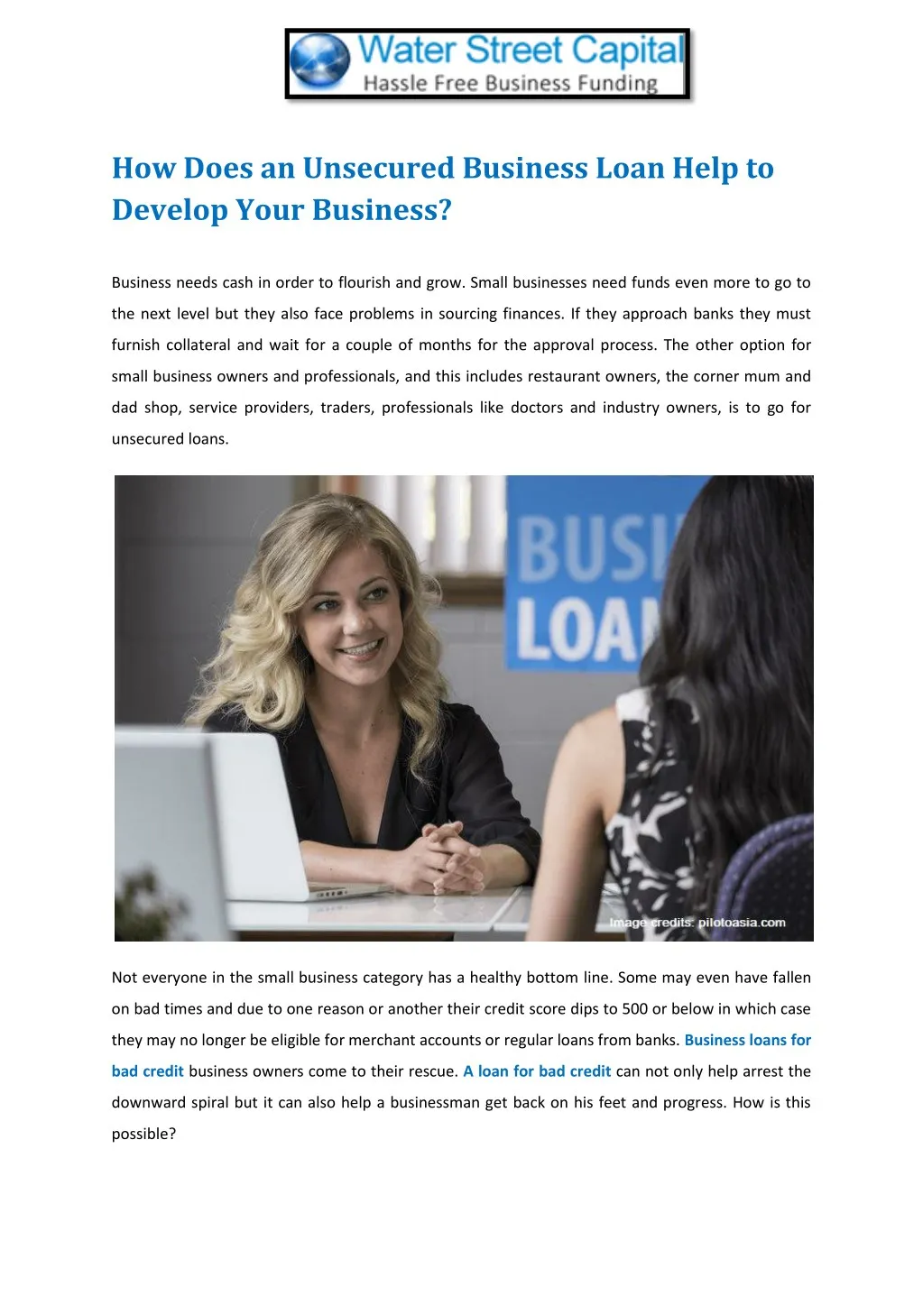 how does an unsecured business loan help