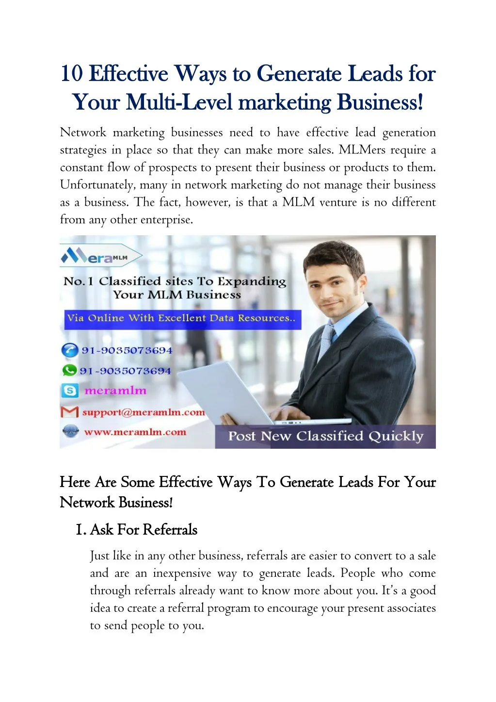 10 10 effective effective ways to generate leads