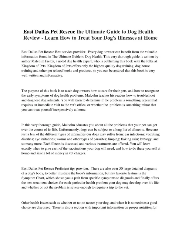 East Dallas Pet Rescue A Senior Dog Health Management - Rich Diet, Exercise, Vet Checkups & Supplements