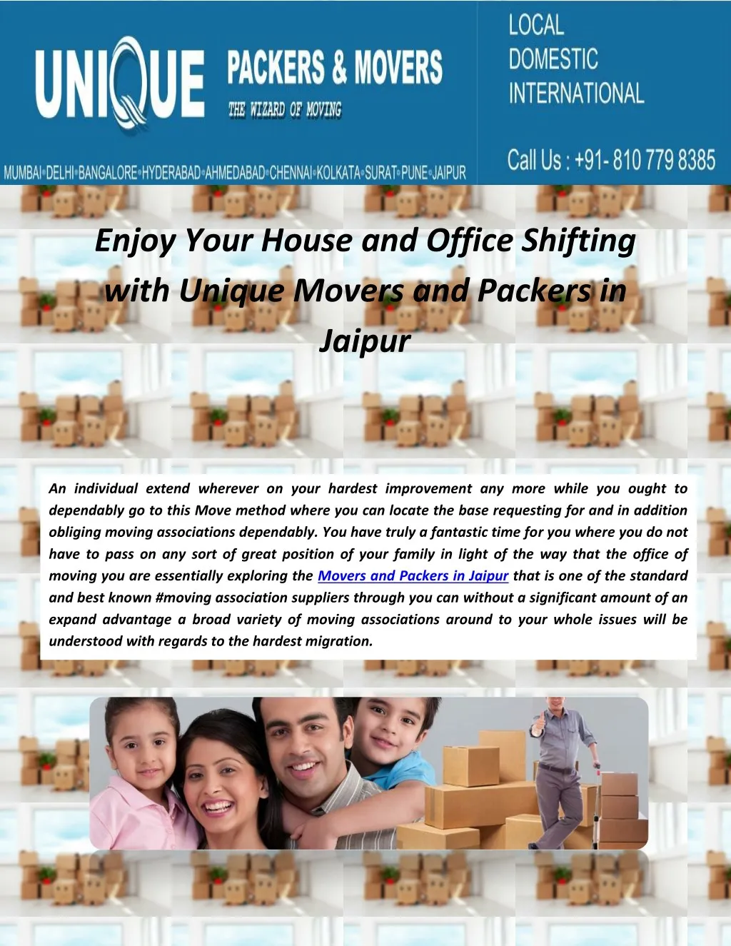 enjoy your house and office shifting with unique