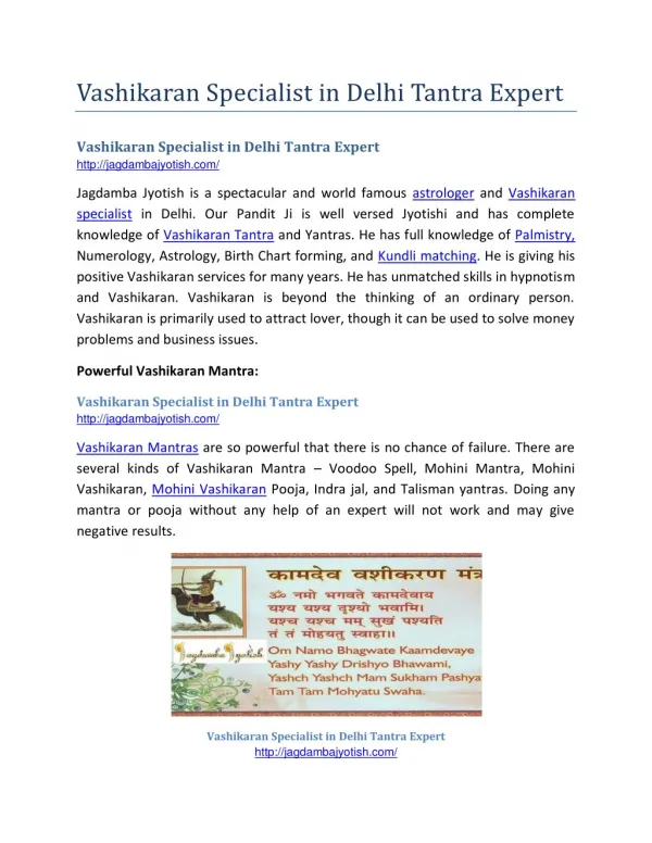 Vashikaran Specialist in Delhi Tantra Expert