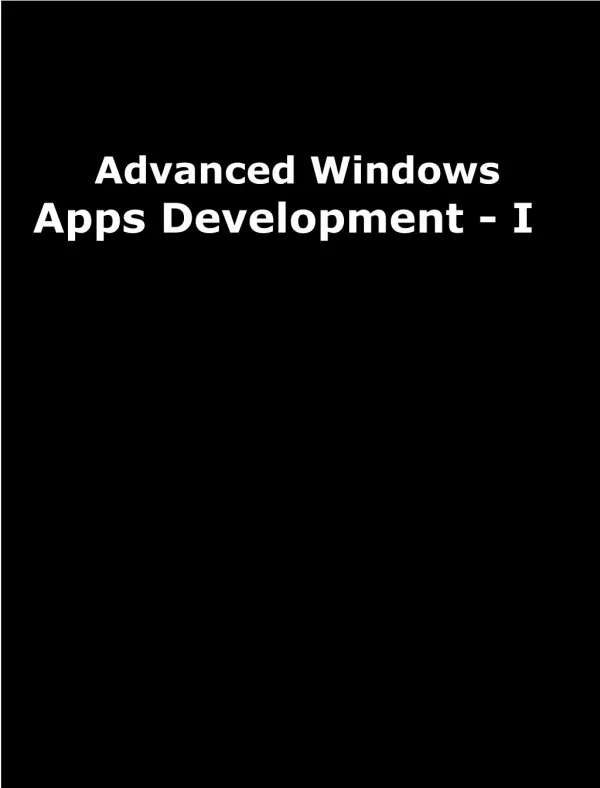 Advance Windows Store Apps Development
