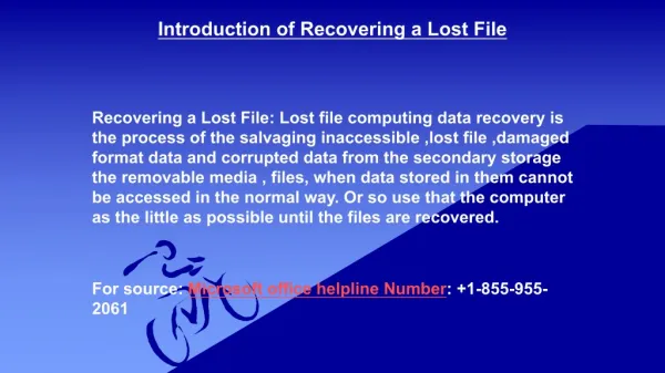 Recovering a Lost File