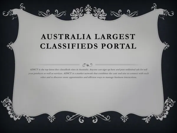 Australia Largest Classifieds Portal