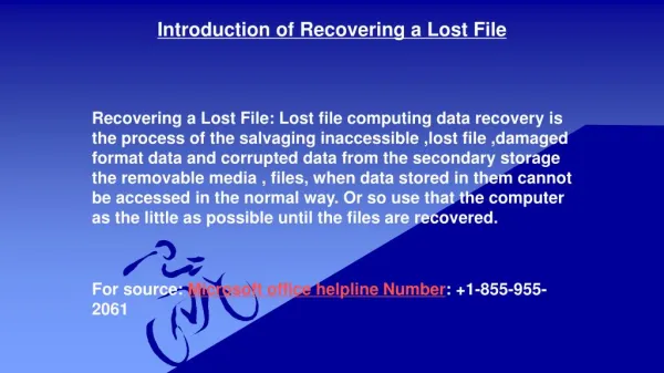 Recovering a Lost File