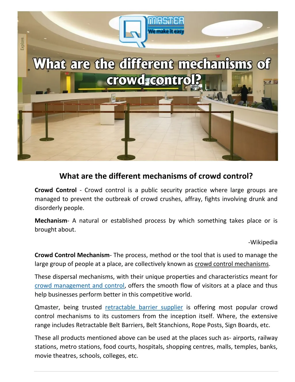 what are the different mechanisms of crowd control