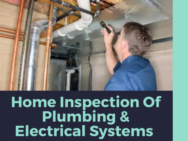 Home Inspection Of Plumbing and Electrical Systems