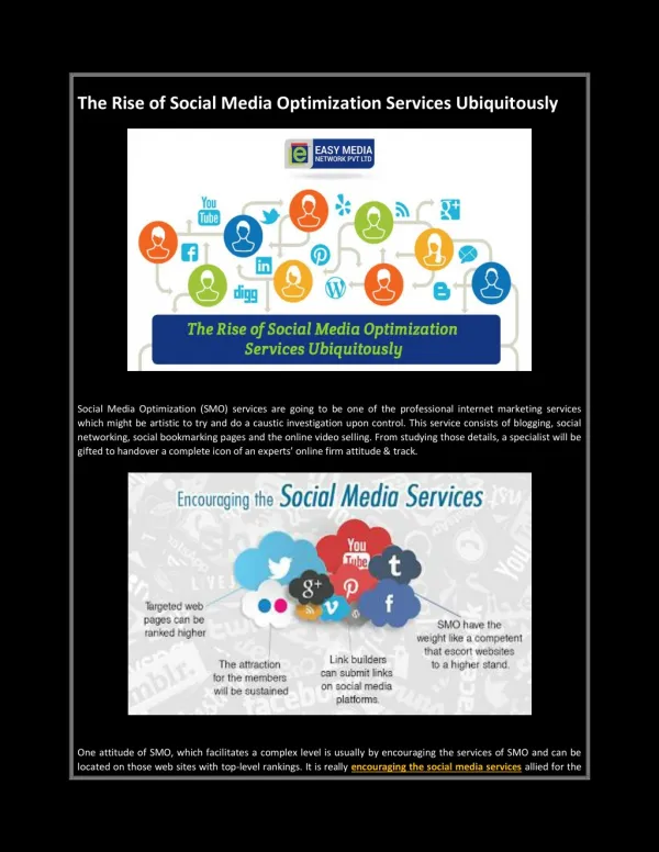 The Rise of Social Media Optimization Services Ubiquitously