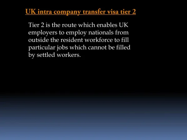 UK intra company transfer visa tier 2